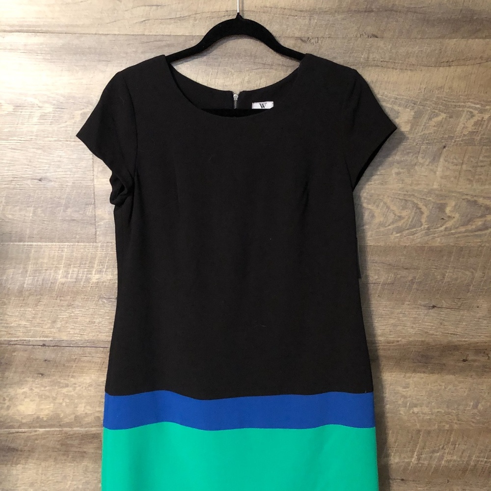 Worthington black & green dress